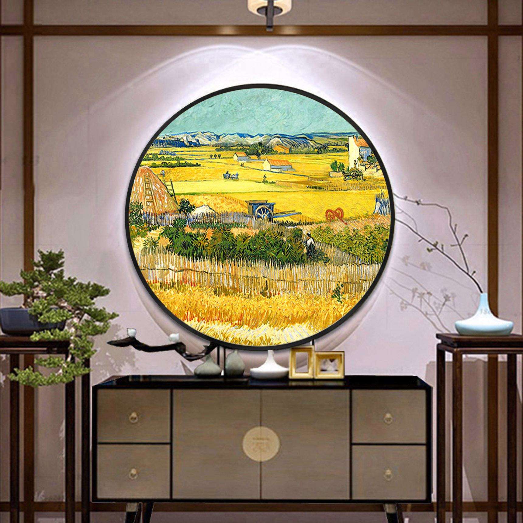 梵高向日葵客厅装饰画北欧轻奢玄关挂画餐厅丰收星空卧室床头壁画