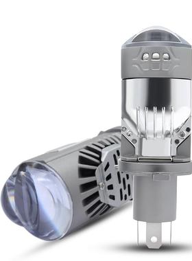 跨境汽车LED大灯H4双铜管鱼眼透镜左驾远近光6000K前照灯2025新品