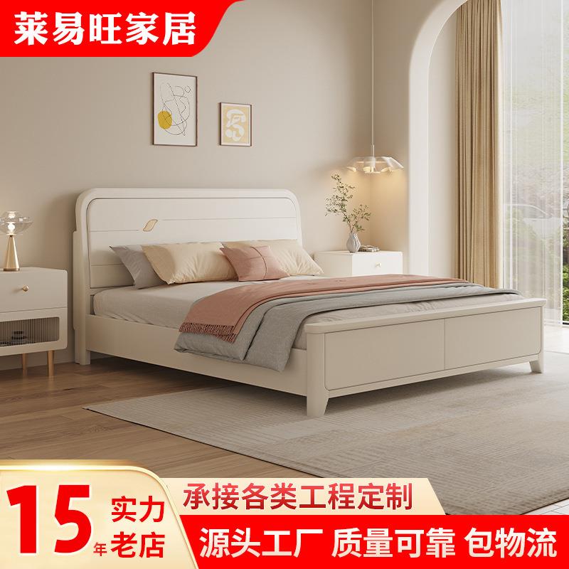 主卧新中式全实木双人床1.8米现代轻奢极简公主床1.5m储物结婚床