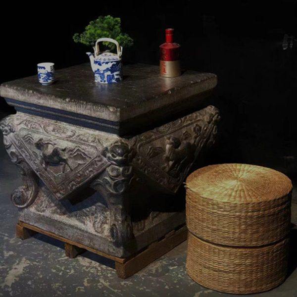 石雕复古仿古青石石桌茶几茶台石墩花台花几花架摆件做旧摆放庭院,家居饰品,石雕,淘宝优惠券,粉丝福利购,淘宝优惠卷