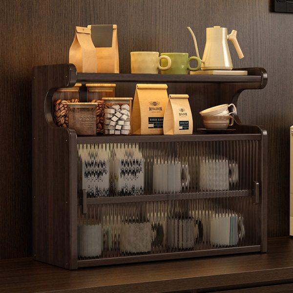 桌面置物架餐桌上吧台收纳厨房台面多层博古架茶杯茶具防尘水杯架,收纳整理,阳台置物架,淘宝优惠券,粉丝福利购,淘宝优惠卷