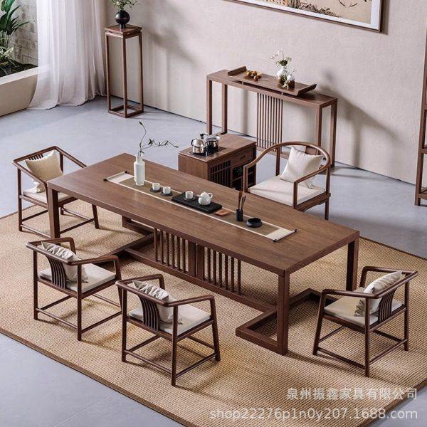 新中式实木茶桌全套家用大板茶台公室原木茶桌椅客厅禅意泡茶桌,商业/办公家具,茶台/茶桌,淘宝优惠券,粉丝福利购,淘宝优惠卷