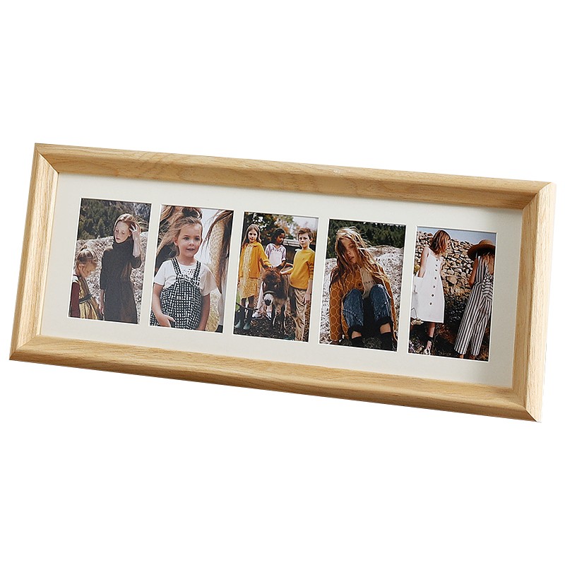 实木五连框组合挂墙免费洗照片摆台E创意艺术照装裱定制情侣相框