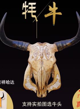 牛头骨工艺品牛头骨标本牛头装饰墙挂牛头摆件羊头骨标本牛头挂件