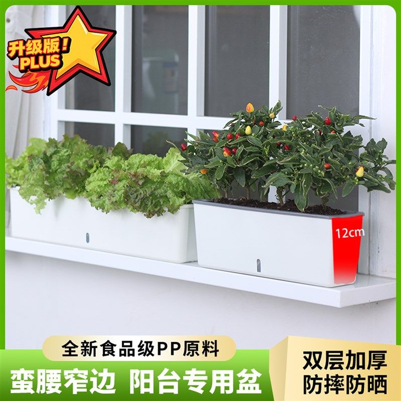 长方形窄花盆阳台m种菜盆长条蔬菜种植专用箱窗台草莓花槽神器