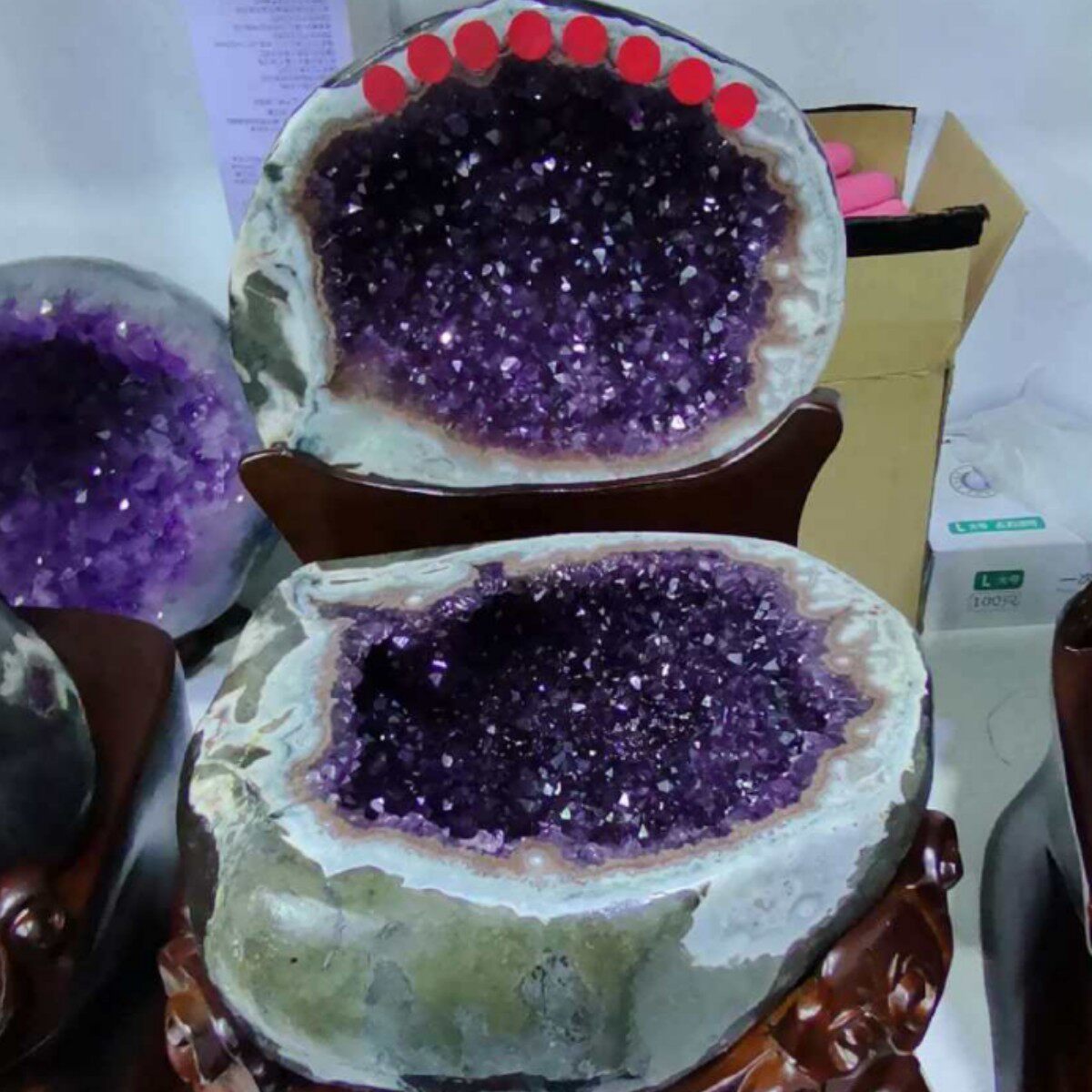 天然紫晶洞水晶洞聚宝盆摆件乌拉圭水晶原石消磁办公室客厅摆件