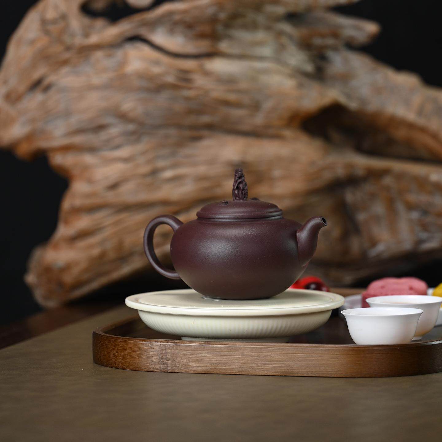 原矿紫泥纯手工描金十八罗汉名家宜兴紫砂壶功夫泡茶壶茶具350ML