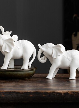 白瓷可养茶宠摆件茶台茶具茶玩精品饰品可爱大象盖置茶道零配件