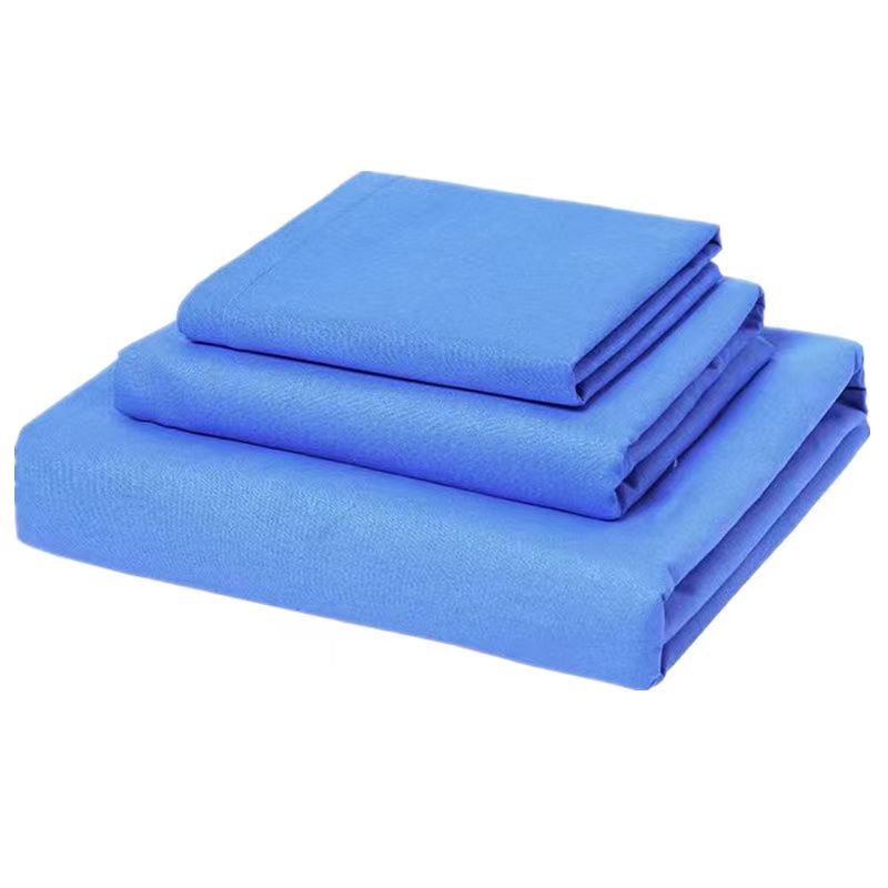 学生住校三件套天蓝色被套床单人军训专用纯棉大学生宿舍床上用品