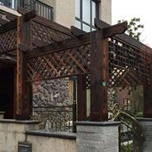 防腐木葡萄架庭院凉亭户外碳化木板材爬藤花架子廊架停车遮阳雨棚