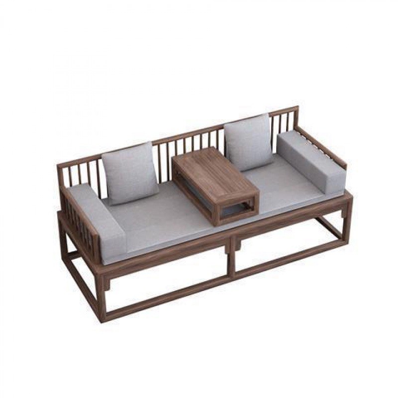 中古风罗汉床推拉床实木中式榆木小户型家用客厅沙发伸缩贵妃床榻