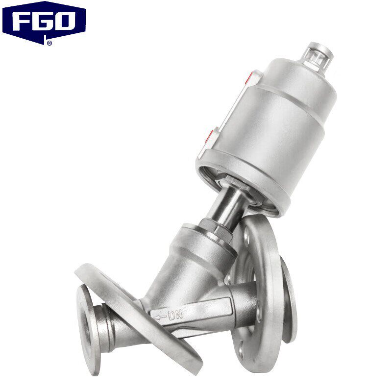 FGO 气动角座阀 304不锈钢活动法兰款全钢头 YJ641F-16P