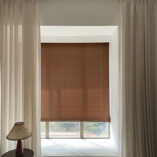 仿木纹铝百叶铝合金百叶窗卧室阳台横百叶窗帘厂型百叶更遮光