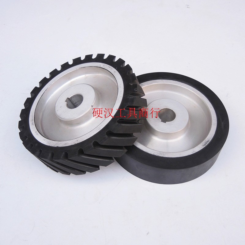 W砂带机橡胶轮被动轮铝芯砂带套轮抛光机打磨过砂抛光轮从动轮定