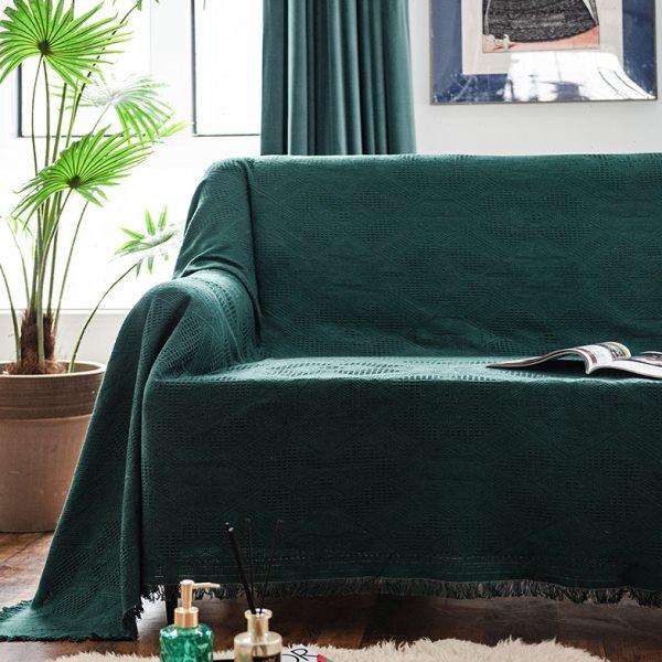 盖布沙发巾全盖简约纯色沙发垫北欧轻奢墨绿色沙发套沙发罩布全包,居家布艺,沙发套,淘宝优惠券,粉丝福利购,淘宝优惠卷