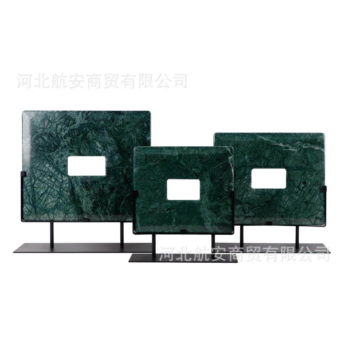 中式大理石样板房售楼处家居桌面电视柜软装饰品工艺品书架中式