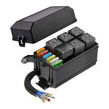 汽车6路继电器保险丝盒12V24V射灯带线束改装开关控制保险丝盒