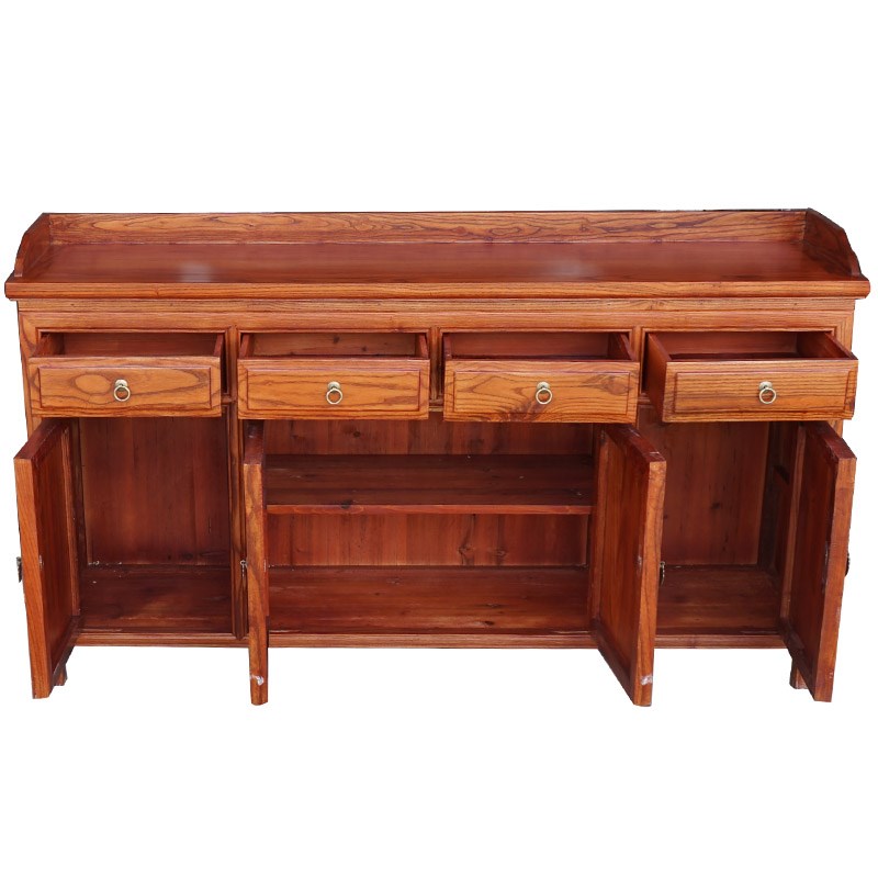 4I全实木中式餐边柜备餐柜餐厅柜子鱼缸柜茶水柜靠墙酒柜餐边桌客