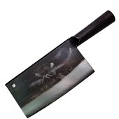 国藩炮弹钢刀手工锻打菜刀家用斩切刀两用刀厨师专用杀鱼斩鸡鸭刀