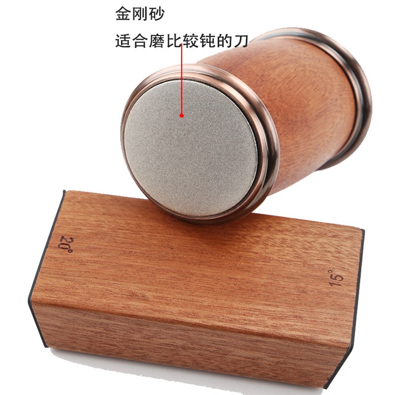 BG54圆柱形双面磨刀器陶瓷金钢砂滚轮磨刀器西式厨刀研磨器磨刀石