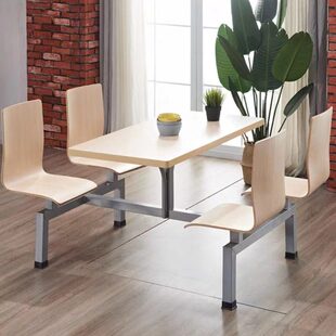 食堂餐桌椅不锈钢连体餐桌椅学生员工餐厅桌椅快餐桌椅饭堂餐桌