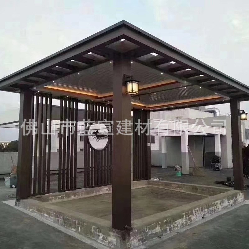 铝艺新中式凉亭 别墅花园玻璃平顶阳光房亭子 户外园林欧式凉亭子