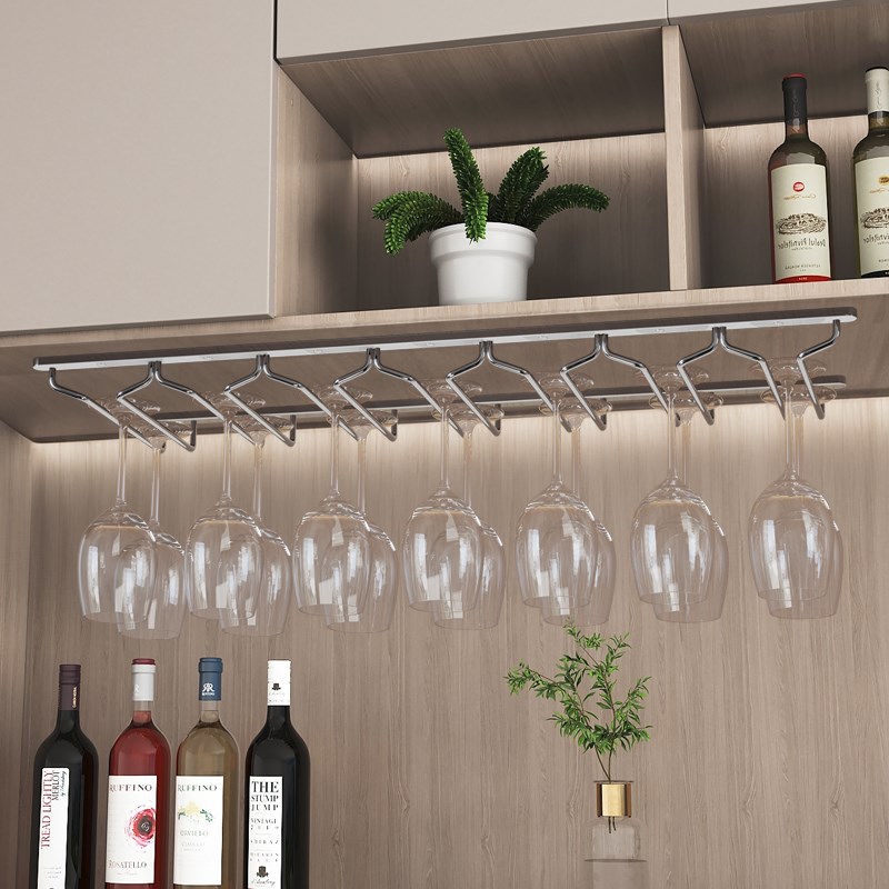 红酒杯架子倒挂酒杯架悬挂置物架高脚杯收纳O家用酒柜轻奢高档摆