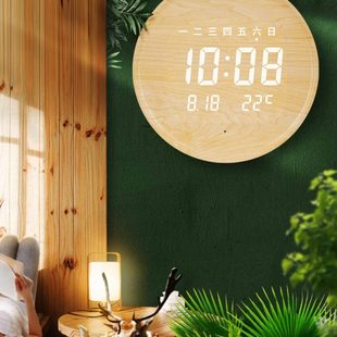 2024新款电子钟表创意挂钟客厅家用夜光时钟挂墙静音挂表现代简约