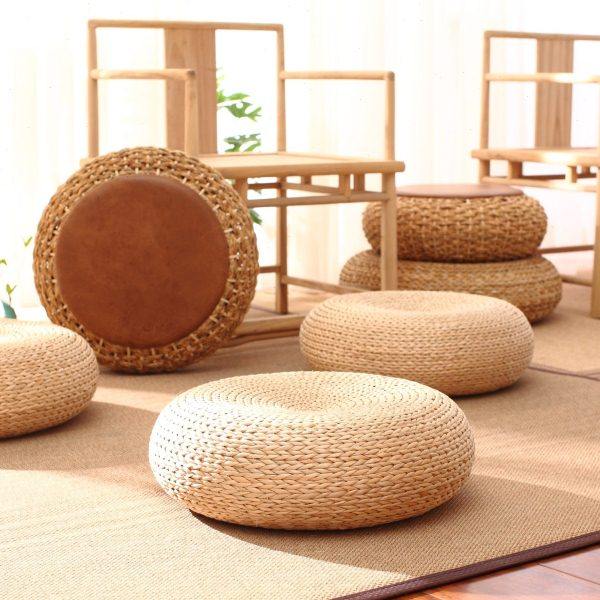 日式草编蒲团圆形加厚坐垫榻榻米飘窗阳台地上禅修垫茶道藤编坐墩,居家布艺,蒲团,淘宝优惠券,粉丝福利购,淘宝优惠卷