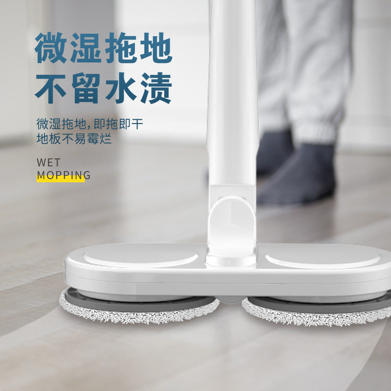 跨境懒人拖把电动无线旋转式家用手推式干湿两用拖地机一件擦地