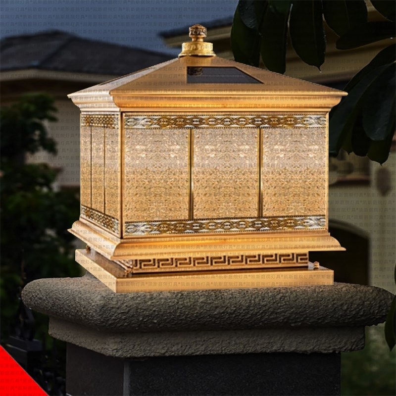 柱头灯太阳能户外防水庭院灯x家用墙头围墙灯中式别墅大门灯柱子