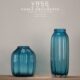 欧式 琉璃花瓶简约地中海蓝色透明玻璃水培家居装 饰花器摆件电视柜