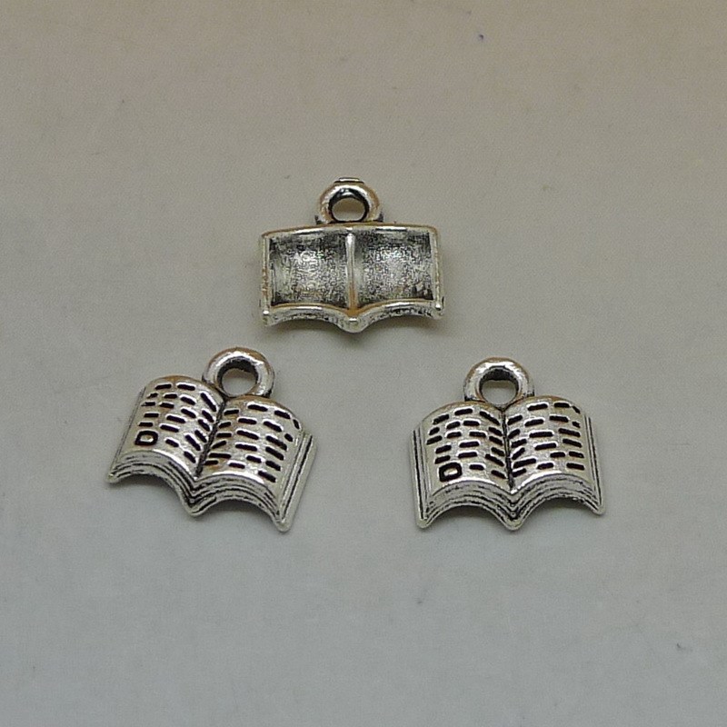 A1113翻开书1000克/1000个/包1克12x11mm文具合金学生合金挂坠件