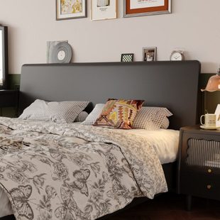 法式复古风实木单人床小户型次卧室1米35木质经济型黑色1米2木床