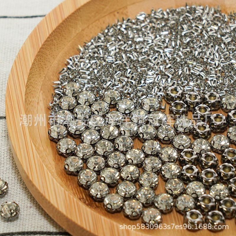 5mm-10mm机打四耳钻  D耳钻空心手缝钻 婚纱服饰自动钉珠机用A钻