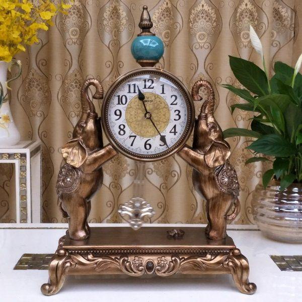 欧式座钟台钟客厅电视柜摆件大象新居装饰品奢华仿古摇摆钟表创意,家居饰品,座钟,淘宝优惠券,粉丝福利购,淘宝优惠卷