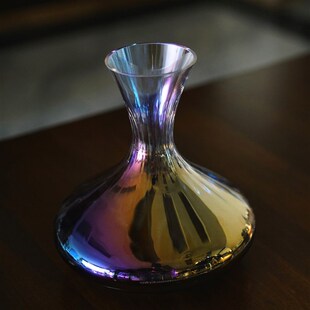 品质!彩虹贝壳炫光质感水晶玻璃杯/醒酒器 人工吹制不含铅