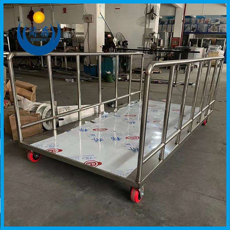 304不锈钢平板推车 防静电手推车净化车间重型工具车不锈钢拉货车