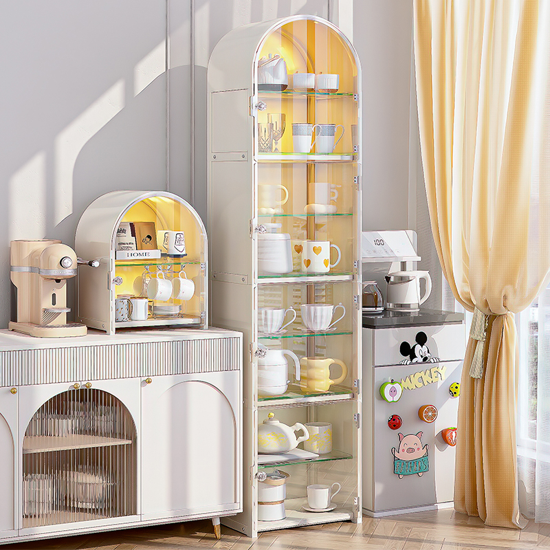 杯子收纳置e物架防尘落地水杯收纳柜桌面储物放纸杯茶杯咖啡杯架