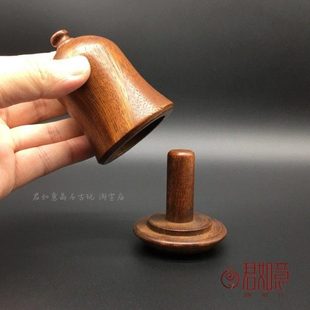 仿老花梨木扳指盒仿古木盒收纳盒木雕摆件圆形小盒子仿老物件收藏