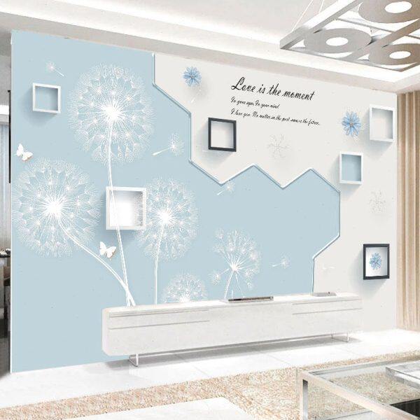 网红北欧风格8d立体客厅电视背景墙壁画3d现代简约影视墙墙布壁纸