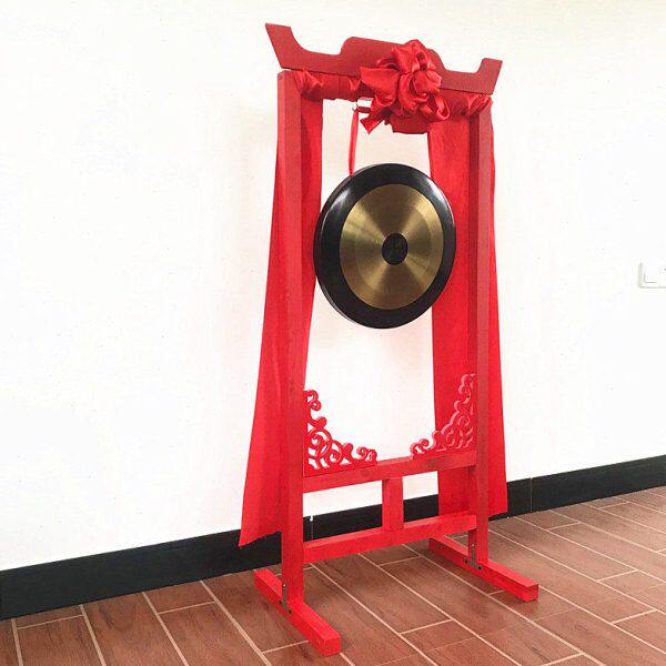 双锣带架全套40厘米锣50公分36cm黑边铜锣喜庆锣鼓送锤实木锣鼓架