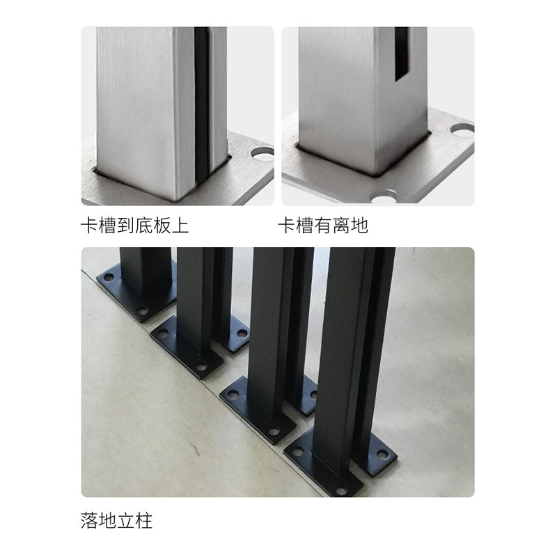 不锈钢阳台玻璃护栏卡槽立柱室内外楼梯扶手露台围栏钢化玻璃栏杆