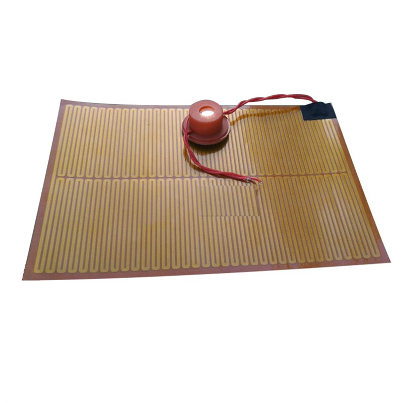 正方形PI加热膜500*600*0.4mm220v1500w拐角出T线5000mm背胶