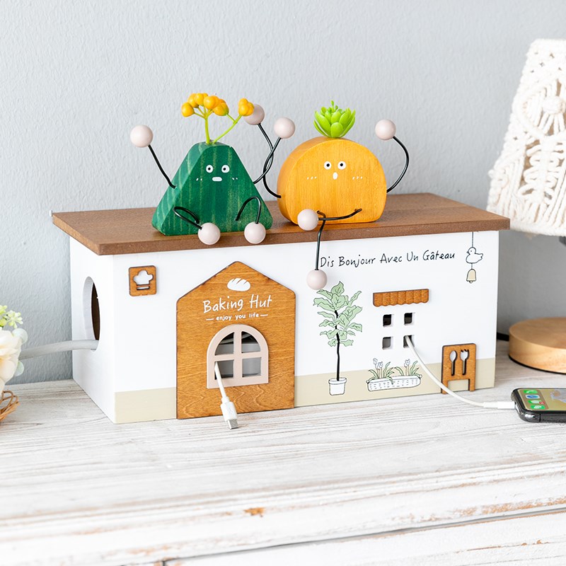 WT2U阿楹 电源插排板电线收纳盒 电视柜插线插头遮挡装饰桌面整理