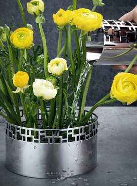 MODERN轻奢北欧样板房304钢花瓶器客厅插花水养创意乔迁礼品定制