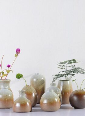 创意陶瓷花瓶小花插桌面摆件办公室花器家居水培花盆简约粗陶床头