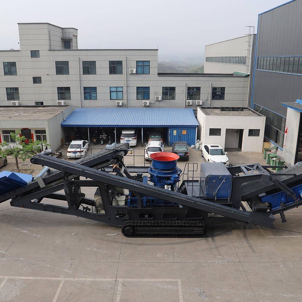 履带式移动破碎机设备多少钱鹅卵石花岗岩煤块破碎机履带式破碎站