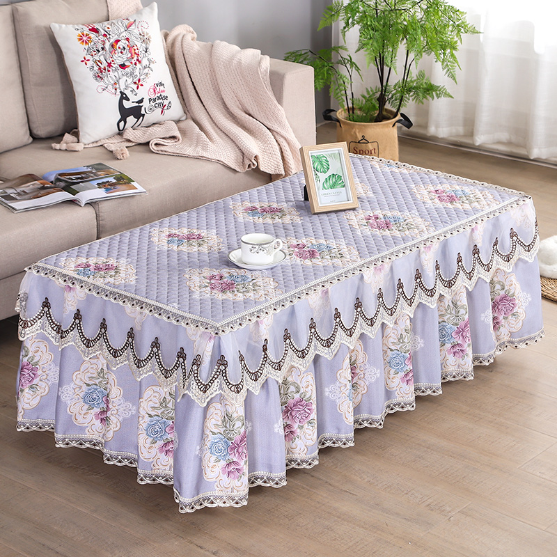 茶几桌布客厅长方形防滑茶几罩套布艺蕾丝餐桌罩电视柜盖布防尘罩
