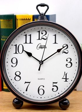 康巴丝大字座钟客厅卧室摆放家用座钟台式带闹钟创意北欧时尚风格